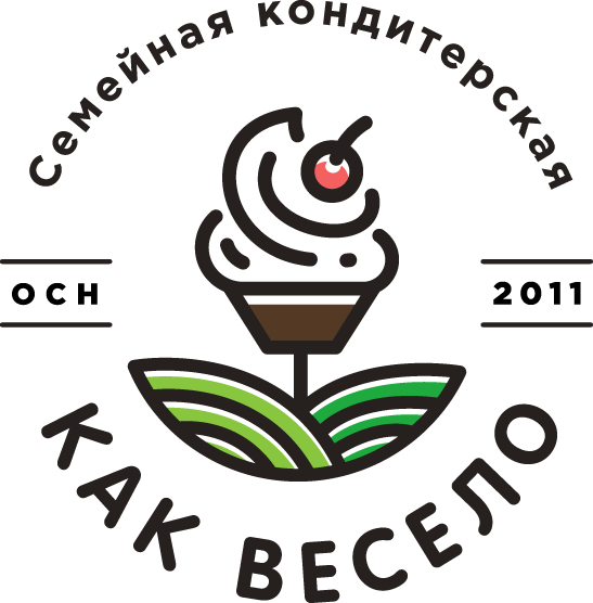 Логотип в виде кексика-цветочка с листиками